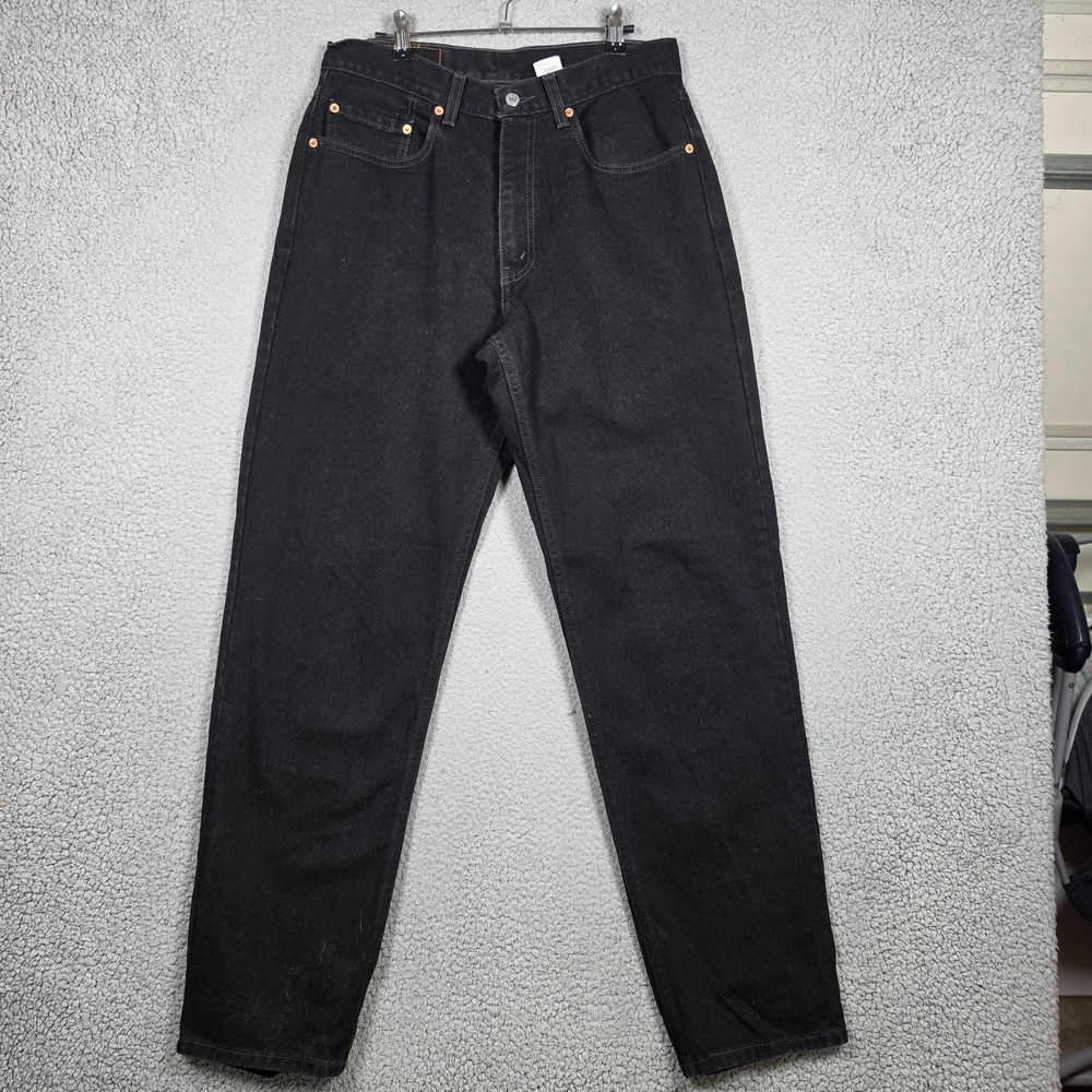 Levis Jeans Womens Size 33x34 Black Dark Wash Vintage 550 Relaxed Straight Y2K